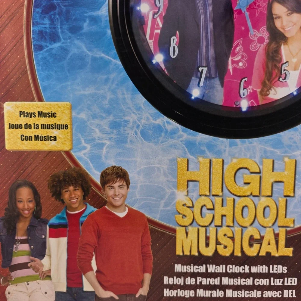 High School Musical‎ Wall Clock 2008 LED Lights NIB Disney Collectible Nostalgia